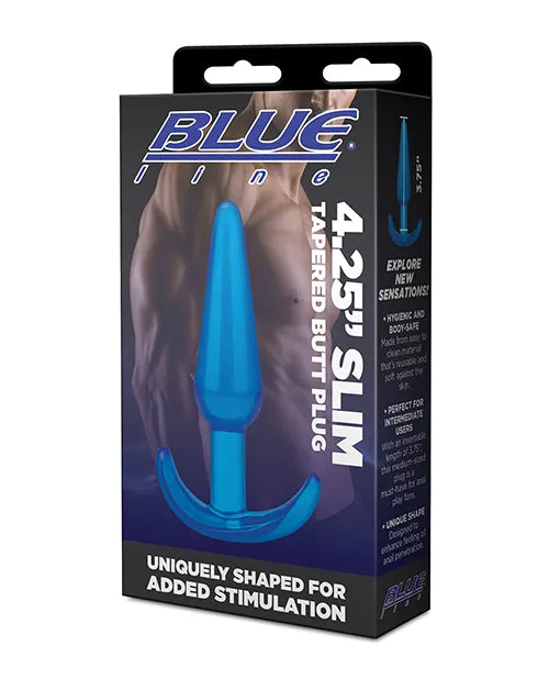 Electric Eel INC Anal Blue Line C B 425 Slim Tapered Butt Plug Jelly Blue
