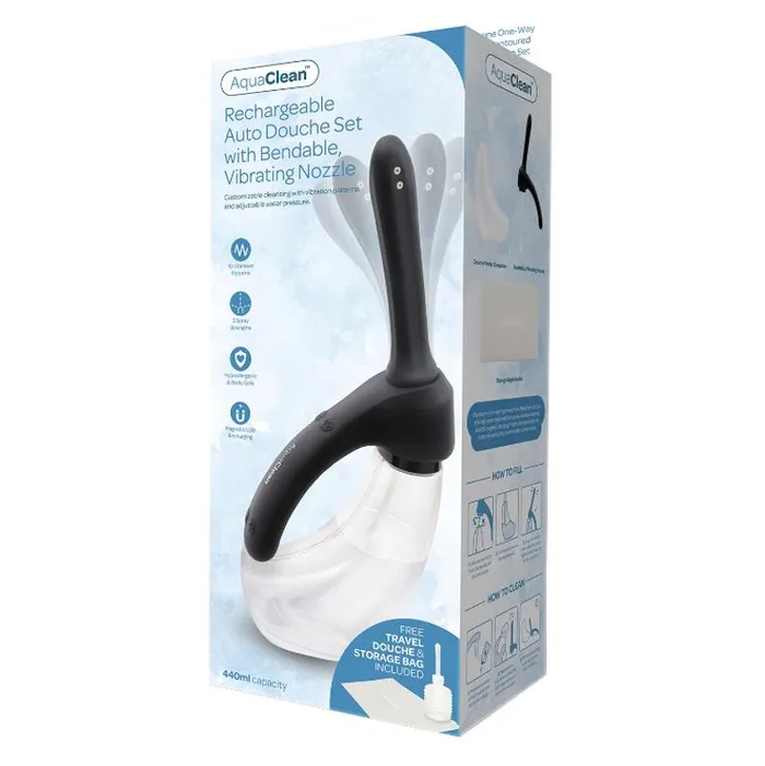 Various brands AquaClean Rechargeable Auto Douche Set With Vibrating Nozzle Female Sex Toys Various brands AquaClean Rechargeable Auto Douche Set With Vibrating Nozzle Female Sex Toys