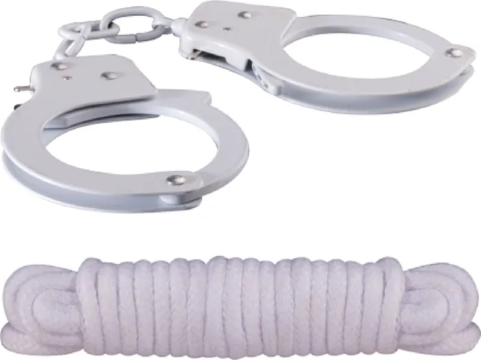 Couples Excellent Power Metal Cuffs Love Rope Kit Set White Sex Toy Adult Pleasure Couples Excellent Power Metal Cuffs Love Rope Kit Set White Sex Toy Adult Pleasure