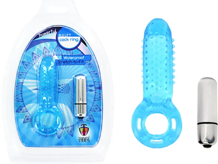 Couples XR Brands Bullet Cock Ring Blue Sex Toy Adult Pleasure