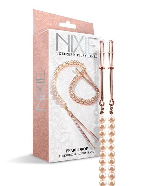 Global Novelties Nipple Clitoral Toys Nixie Pearl Drop Tweezer Nipple Clamps Global Novelties Nipple Clitoral Toys Nixie Pearl Drop Tweezer Nipple Clamps