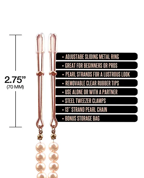Global Novelties Nipple Clitoral Toys Nixie Pearl Drop Tweezer Nipple Clamps Global Novelties Nipple Clitoral Toys Nixie Pearl Drop Tweezer Nipple Clamps