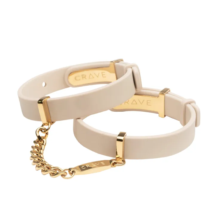 CRAVE ID CUFFS BEIGE SILICONE GOLD CRAVE Vibrators CRAVE ID CUFFS BEIGE SILICONE GOLD CRAVE Vibrators
