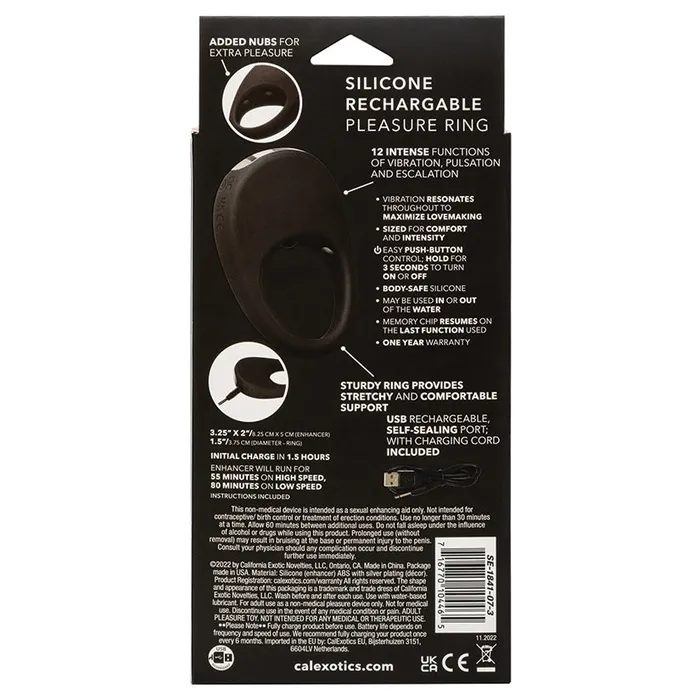 Female Sex Toys CAL EXOTICS Silicone Rechargeable Pleasure Ring