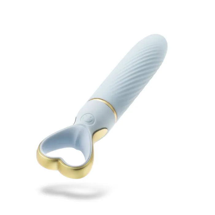 Female Sex Toys Delice By Blush Heartthrob Silicone Bullet Vibrator With HeartShaped Handle Something Blue Blush