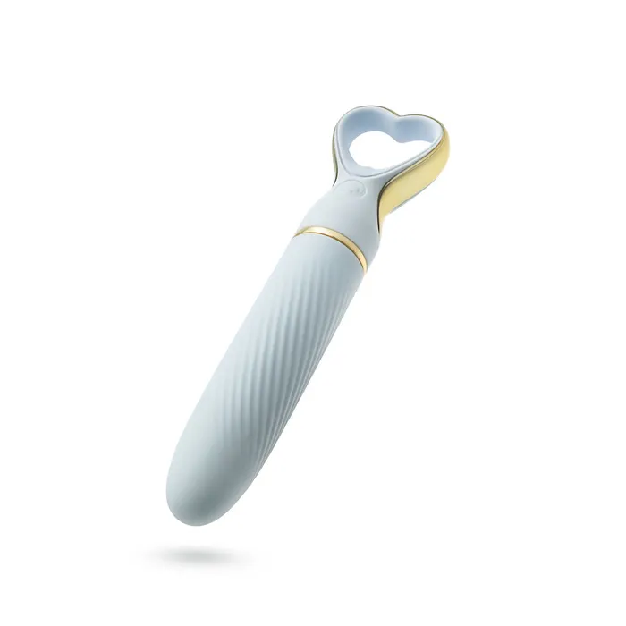 Female Sex Toys Delice By Blush Heartthrob Silicone Bullet Vibrator With HeartShaped Handle Something Blue Blush