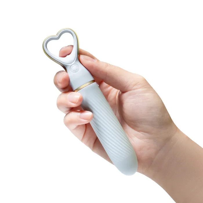 Female Sex Toys Delice By Blush Heartthrob Silicone Bullet Vibrator With HeartShaped Handle Something Blue Blush