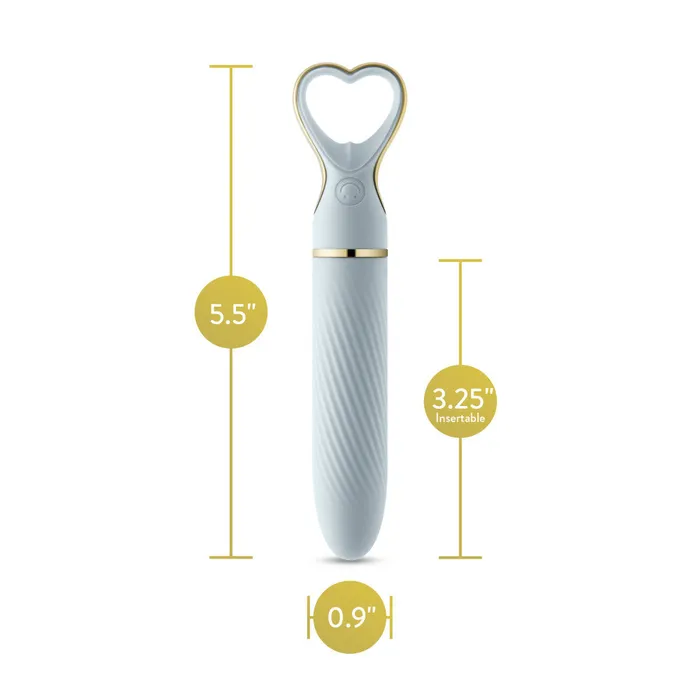 Female Sex Toys Delice By Blush Heartthrob Silicone Bullet Vibrator With HeartShaped Handle Something Blue Blush