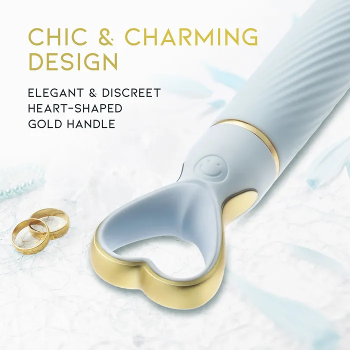 Female Sex Toys Delice By Blush Heartthrob Silicone Bullet Vibrator With HeartShaped Handle Something Blue Blush