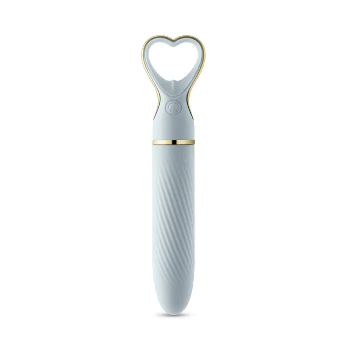 Female Sex Toys Delice By Blush Heartthrob Silicone Bullet Vibrator With HeartShaped Handle Something Blue Blush