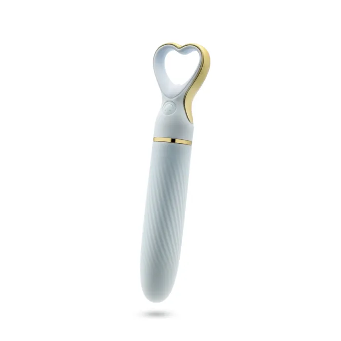 Female Sex Toys Delice By Blush Heartthrob Silicone Bullet Vibrator With HeartShaped Handle Something Blue Blush