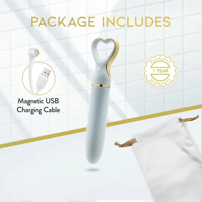 Female Sex Toys Delice By Blush Heartthrob Silicone Bullet Vibrator With HeartShaped Handle Something Blue Blush