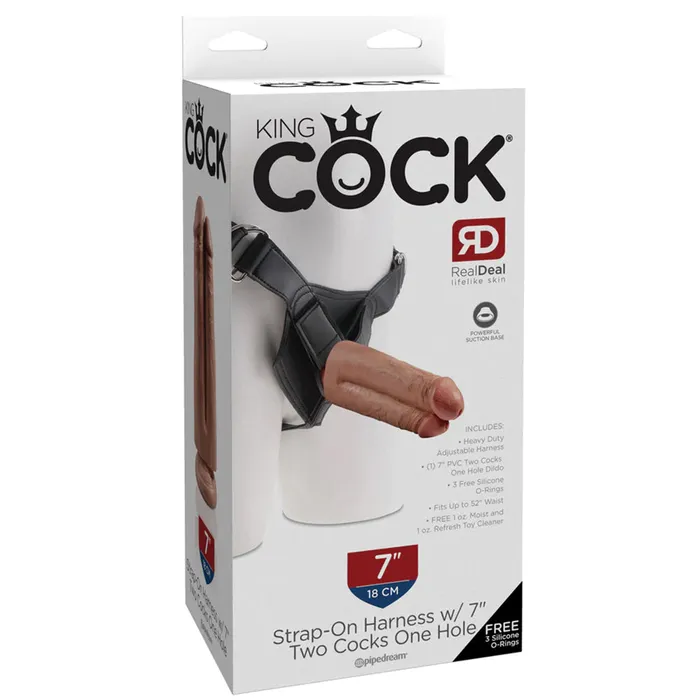 Female Sex Toys Pipedream King Cock Harness with 7 Two Cocks One Hole in Caramel Female Sex Toys Pipedream King Cock Harness with 7 Two Cocks One Hole in Caramel