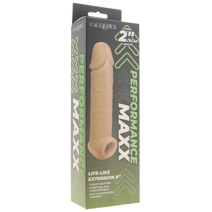 Performance Maxx 8 Inch Silicone Extender in Ivory CalExotics Anal